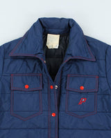 Vintage 80's Women's Quilted Snap Button Jacket - M