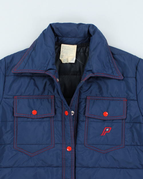 Vintage 80's Women's Quilted Snap Button Jacket - M