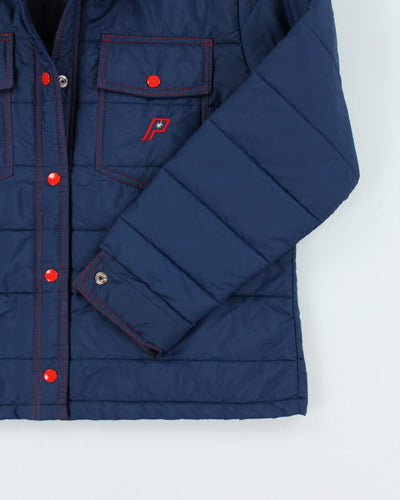Vintage 80's Women's Quilted Snap Button Jacket - M