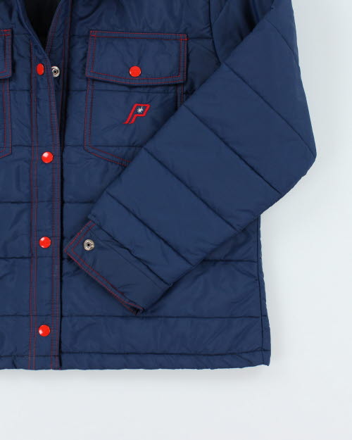 Vintage 80's Women's Quilted Snap Button Jacket - M