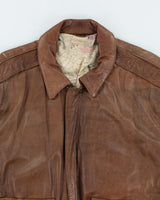 Vintage 90's Oversized Leather Bomber Jacket - L