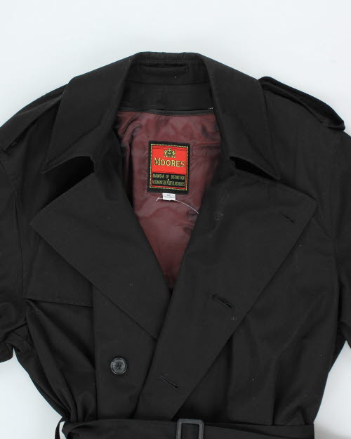 Vintage Moores Black Trench Coat - L
