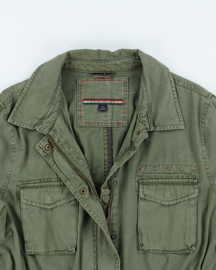 Vintage Y2K Tommy Hilfiger Military Zip Up Jacket - XL