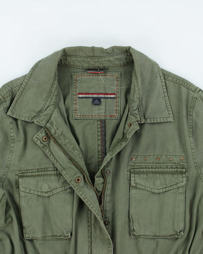 Vintage Y2K Tommy Hilfiger Military Zip Up Jacket - XL