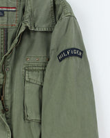 Vintage Y2K Tommy Hilfiger Military Zip Up Jacket - XL