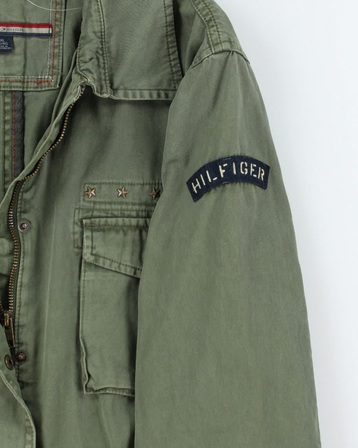 Vintage Y2K Tommy Hilfiger Military Zip Up Jacket - XL