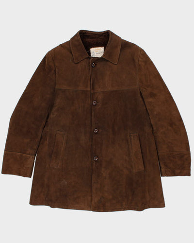 Vintage London Fog Brown Suede Fur Lined Jacket - L