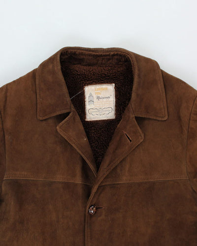Vintage London Fog Brown Suede Fur Lined Jacket - L