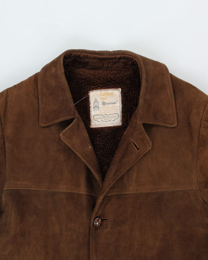 Vintage London Fog Brown Suede Fur Lined Jacket - L