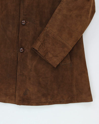 Vintage London Fog Brown Suede Fur Lined Jacket - L