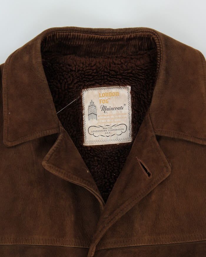 Vintage London Fog Brown Suede Fur Lined Jacket - L