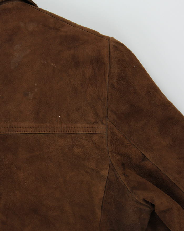 Vintage London Fog Brown Suede Fur Lined Jacket - L