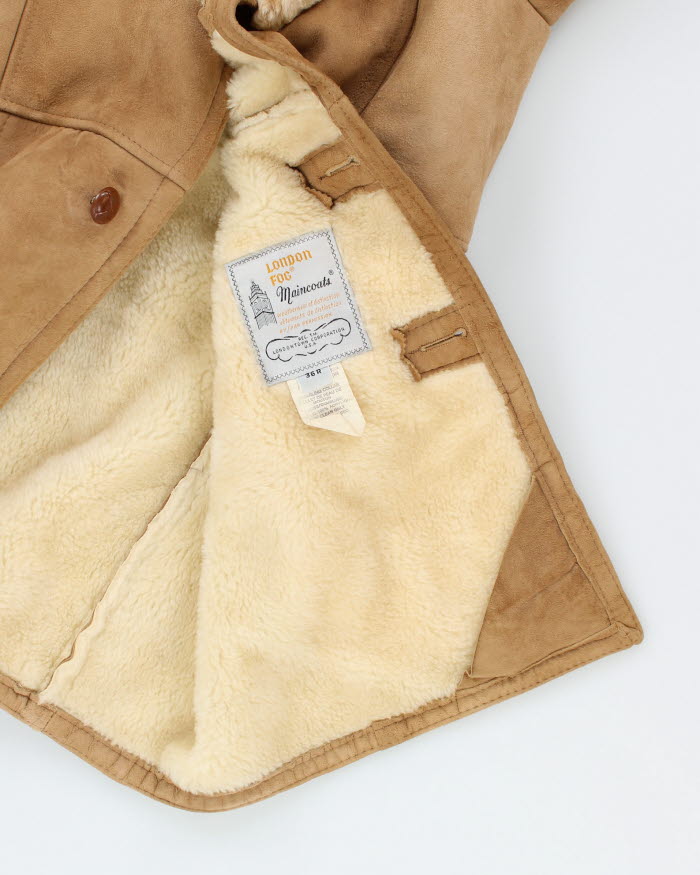 Vintage London Fog Suede Fur Lined Coat - M