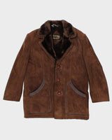 Vintage Suede Fur Lined Coat - L