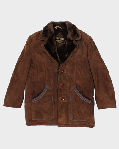 Vintage Suede Fur Lined Coat - L