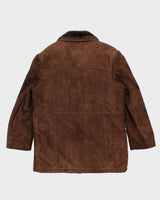 Vintage Suede Fur Lined Coat - L