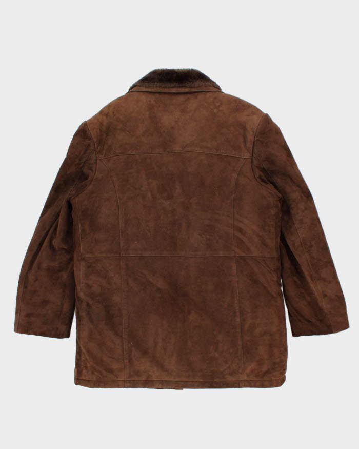 Vintage Suede Fur Lined Coat - L
