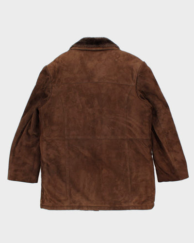 Vintage Suede Fur Lined Coat - L