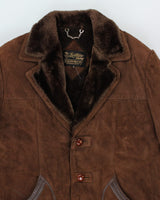 Vintage Suede Fur Lined Coat - L
