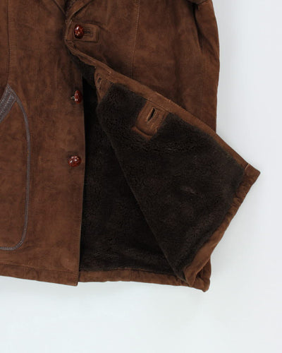Vintage Suede Fur Lined Coat - L