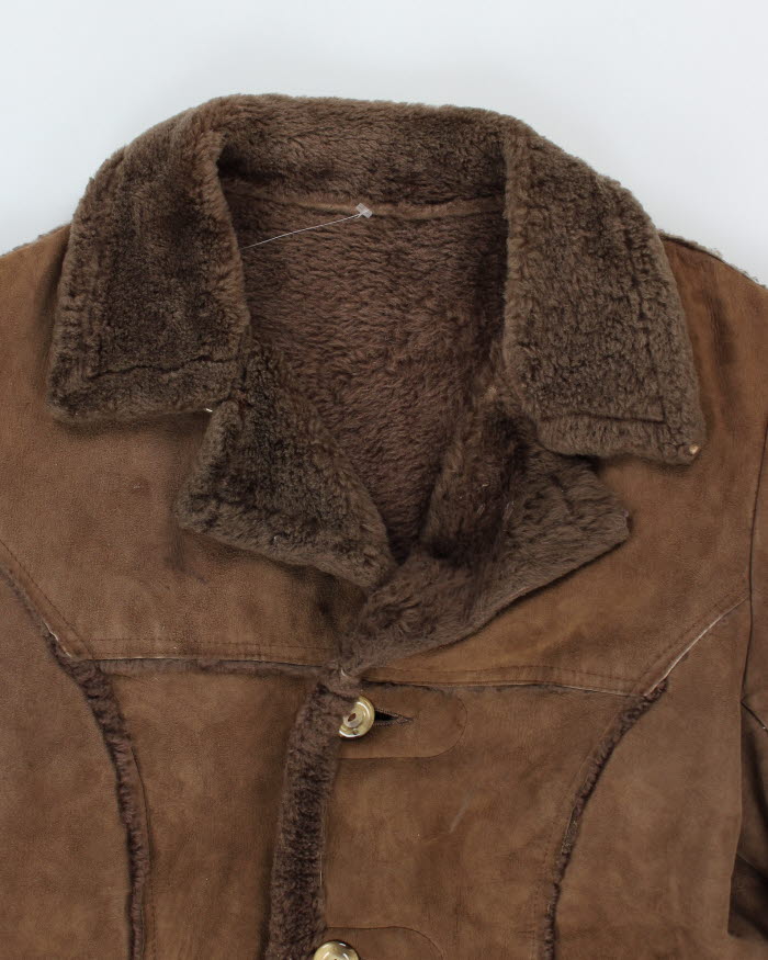 Vintage House Of Peerless Suede Fur Lined Coat - L