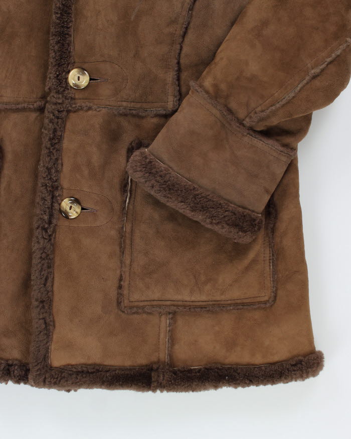 Vintage House Of Peerless Suede Fur Lined Coat - L