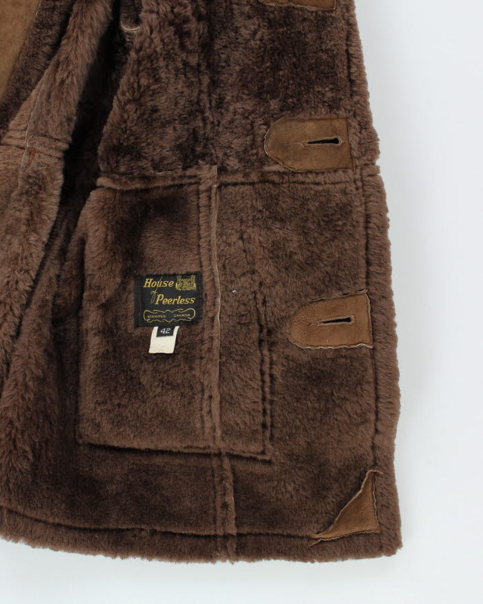 Vintage House Of Peerless Suede Fur Lined Coat - L