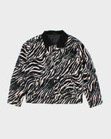 Obey Zebra Print Faux Pony Hair Jacket - L