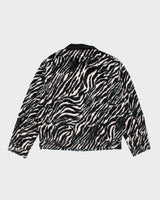 Obey Zebra Print Faux Pony Hair Jacket - L