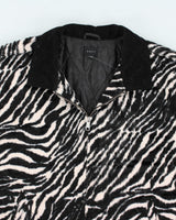 Obey Zebra Print Faux Pony Hair Jacket - L