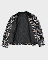 Obey Zebra Print Faux Pony Hair Jacket - L