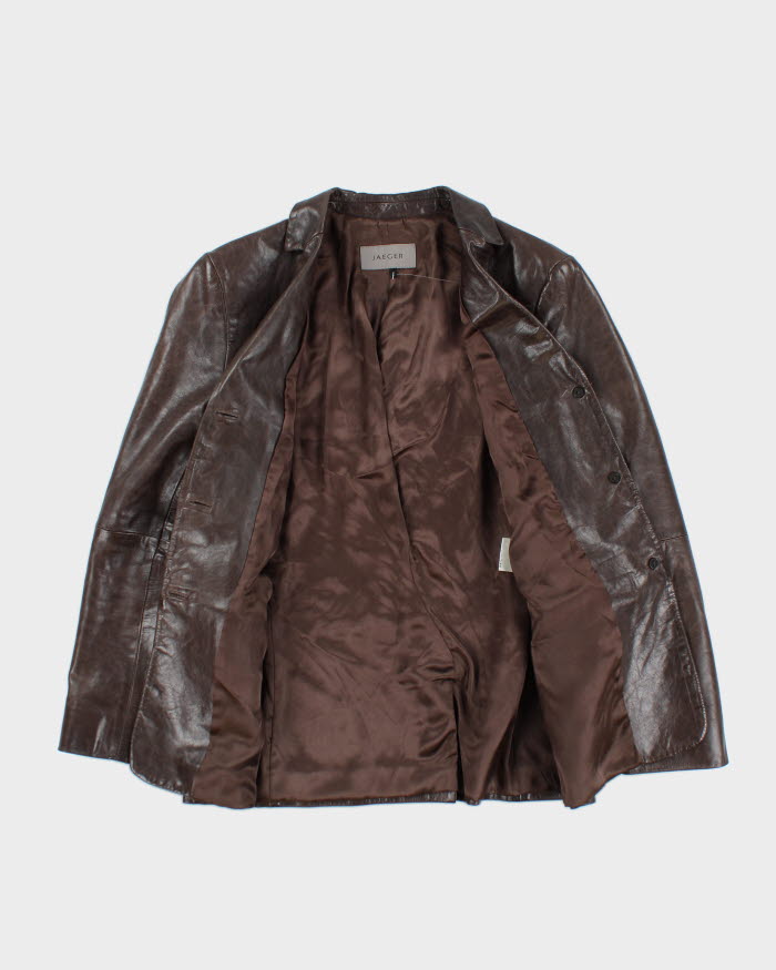 Vintage Jaeger Brown Leather Jacket S - Main Image