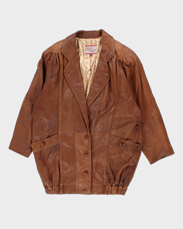 Vintage 80s Pelle Nova Brown Leather Jacket - M