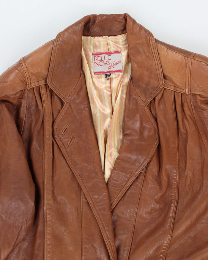 Vintage 80s Pelle Nova Brown Leather Jacket - M