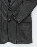 Vintage Black Leather Blazer Jacket - M