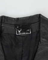 Vintage Black Leather Blazer Jacket - M