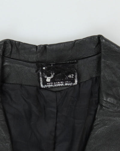 Vintage Black Leather Blazer Jacket - M