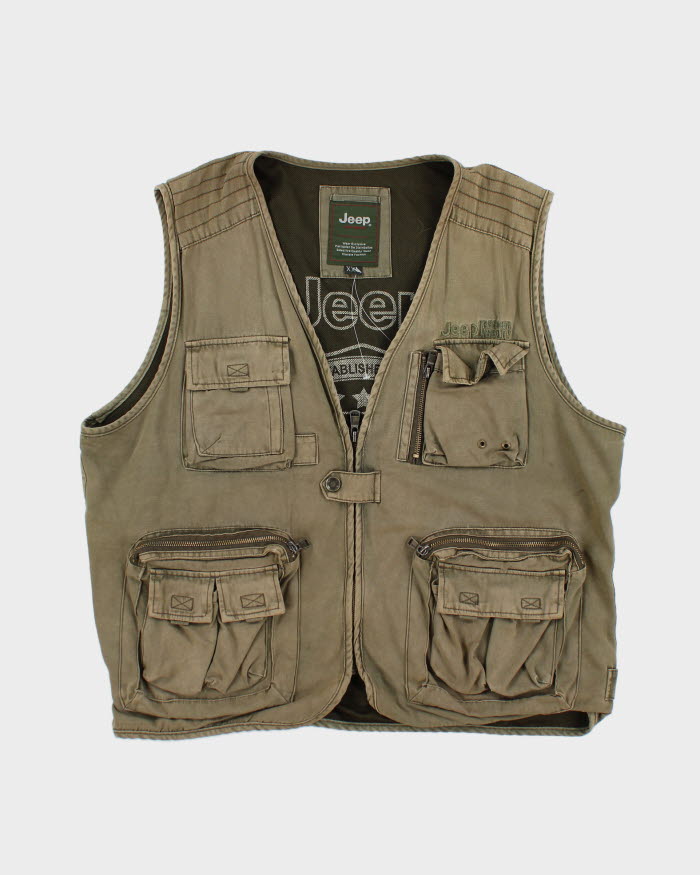 Vintage 90's Jeep Multi Pocket Fishing Gilet - XXL