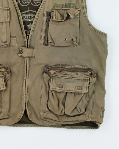 Vintage 90's Jeep Multi Pocket Fishing Gilet - XXL