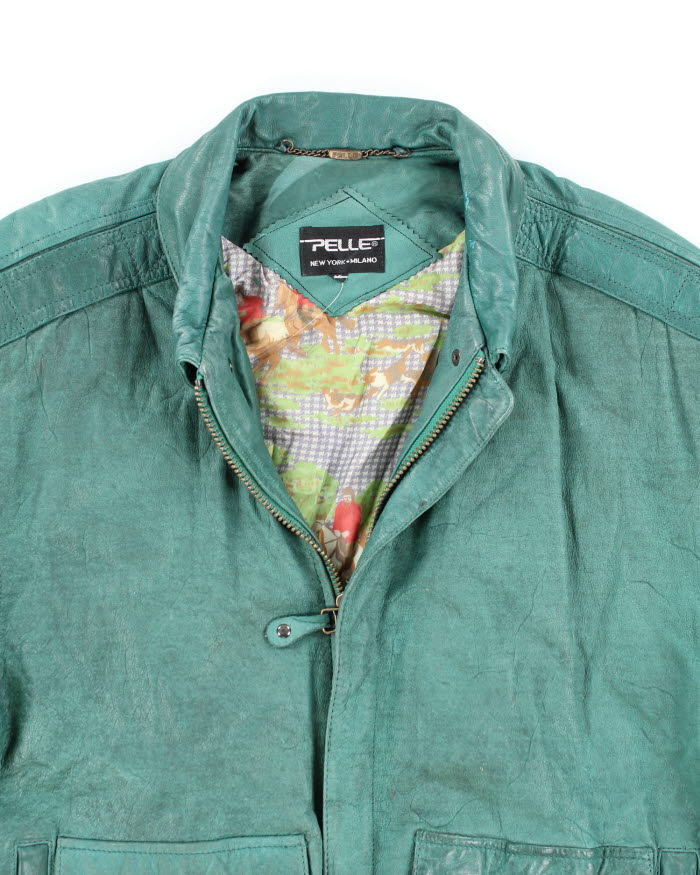 Vintage Pelle Green Leather Jacket - M