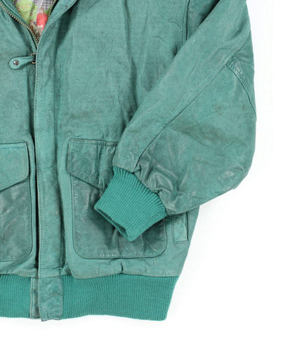 Vintage Pelle Green Leather Jacket - M