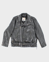 Vintage Leather Biker Jacket - XXL