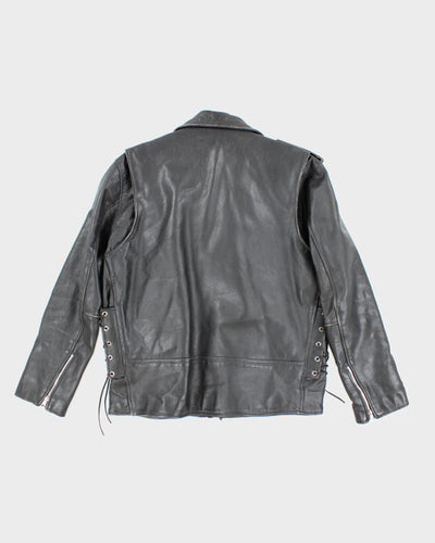 Vintage Leather Biker Jacket - XXL