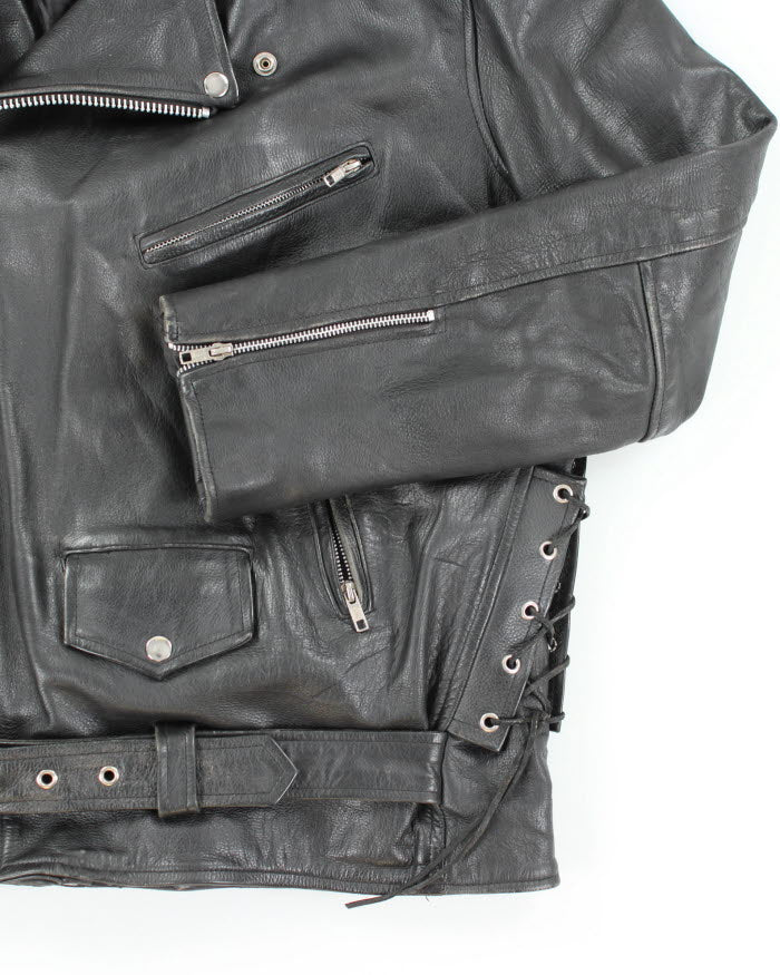 Vintage Leather Biker Jacket - XXL