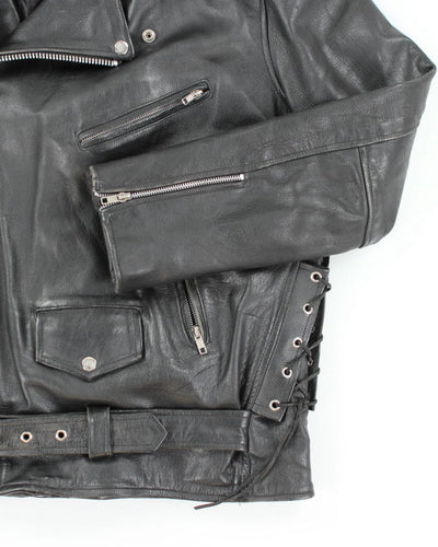 Vintage Leather Biker Jacket - XXL