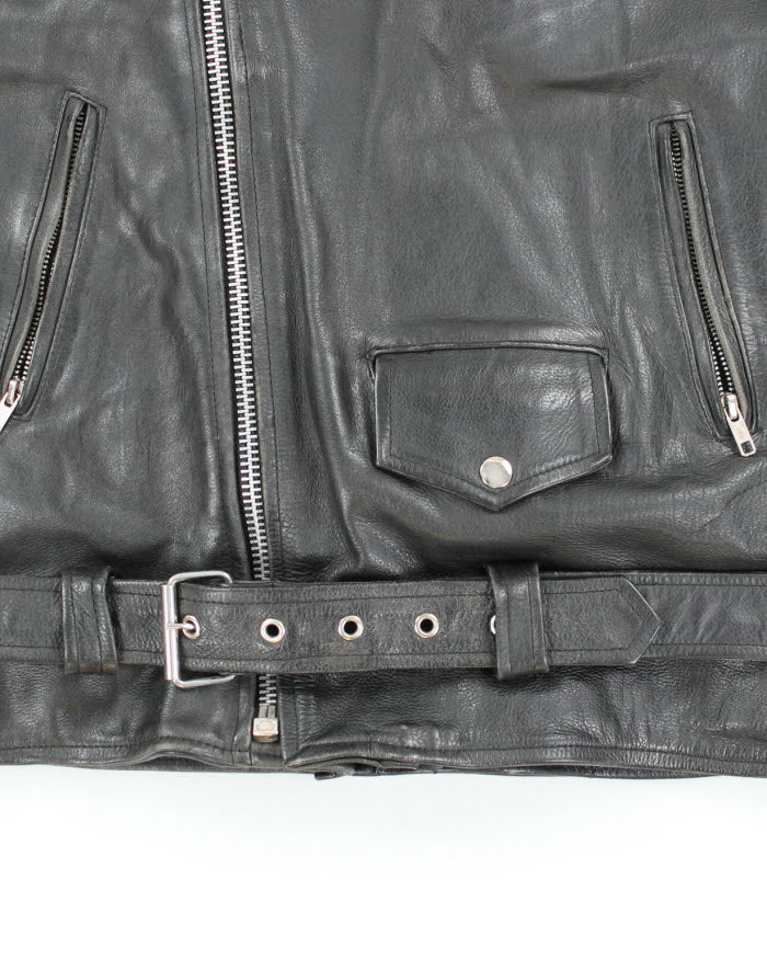 Vintage Leather Biker Jacket - XXL