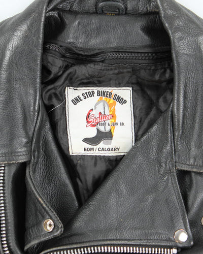 Vintage Leather Biker Jacket - XXL