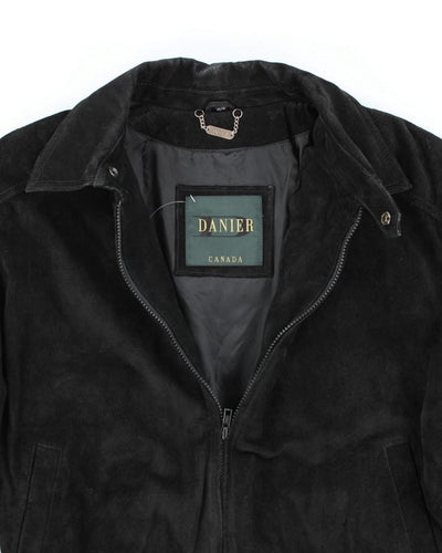 Vintage Danier Black Suede Leather Jacket - XS