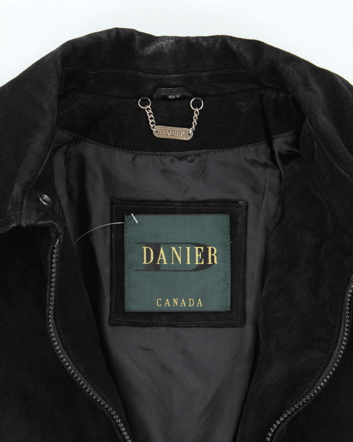 Vintage Danier Black Suede Leather Jacket - XS