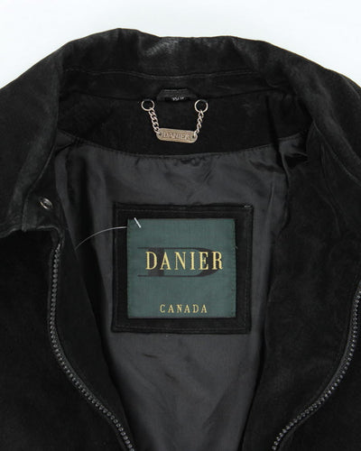 Vintage Danier Black Suede Leather Jacket - XS